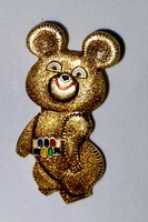 Misa teddy bear Moscow Olympics badge 4 cm