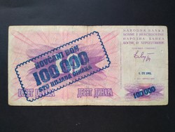 Bosznia Hercegovina 100000 Dinara 1992 F