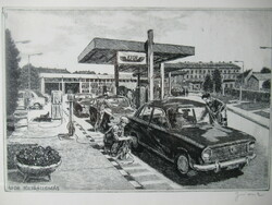 Áfor filling station, social realist Károly Jurida (1935-2009)?