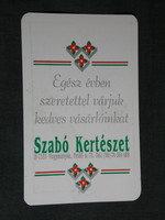 Kártyanaptár, ünnepi, Szabó kertészet , Nagymányok,1995,   (5)