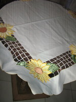 Beautiful vintage cut special sunflower tablecloth