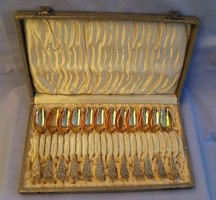 Art Nouveau, gold-plated silver (800) 12 tea, ice cream and dessert spoons (bruckmann&söhne)