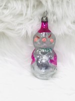 Retro glass Christmas tree decoration, pig