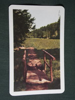 Card calendar, nyfk woodworking combine, Szombathely, forest detail, with bridge, 1976, (5)