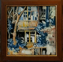 White margit: house of dreams - fire enamel picture, in a nice frame