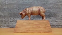 Pig wooden pig animal statue wooden gifts pets company gift pig statue pig pig coca