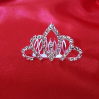 ÚJ menyasszonyi strasszköves MINI hajfésűs tiara, hajdísz, korona