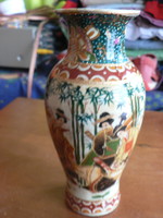 Chinese scene vase, hand painted, gilded