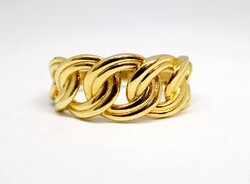 Gold ring without stones in braided style (zal-au114044)