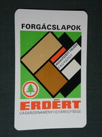 Kártyanaptár,Erdért faipari feldolgozó vállalat, Budapest,grafikai rajzos, Vásárosnamény,1976,   (5)