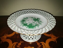 Herend green Indian openwork serving cake plate