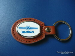 Barkas metal key ring on a leather base