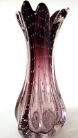 Archimede seguso, murano, burgundy, bubble pattern, sommerso vase 1970