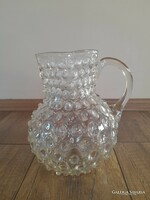 Antique blown glass jug with a knob