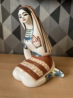 Hucul girl in folk costume, Soviet (Ukrainian) ceramic figure from Lemberg