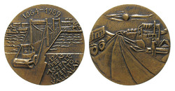 The asphalt road construction company 1864-1989 commemorative medal is 125 years old