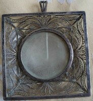 Huge antique Biedermeier filigree pendant with hidden photo holder of a rarely seen size