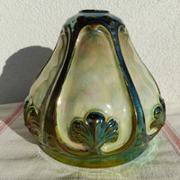 Secession eosin-glazed (zsolnay?) majolica oil lamp for base / caspó too! /