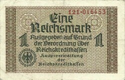 1 Reichsmark swastika 1939-45 Germany 2.