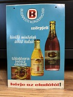 Budapesti Konzervgyár reklámtábla, lemeztábla