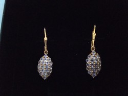 Beautiful tanzanite stone gold-plated silver earrings