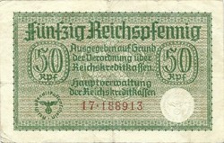 50 Reichspfennig swastika 1939-45 Germany 2.