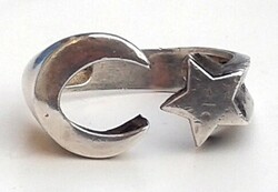 Turkish symbol men's silver ring