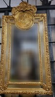 Gilded mirror decorated with equestrian scene