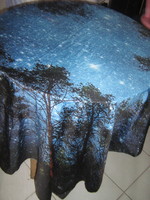 Beautiful night sky forest silk fabric