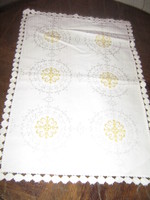 Charming embroidered damask tablecloth