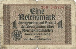 1 Reichsmark swastika 1939-45 Germany 1.