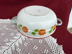 Bonyhádi 28 cm 2-handled enameled bowl with scones nostalgia piece village