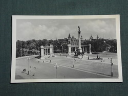 Postcard, Budapest, Hősök tere monument, detail, view