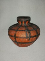 Cracked glaze, marked retro vase