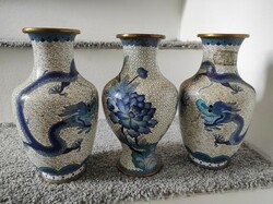 Kék sárkány mintás rekeszzománcos váza