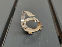 Silver defective incomplete thick heavy ring