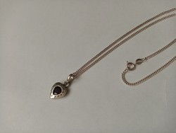 925 silver necklace with burgundy stone pendant for sale