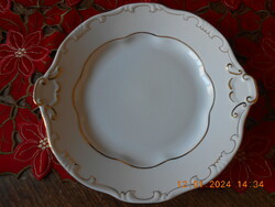 Zsolnay gold feathered cake serving plate