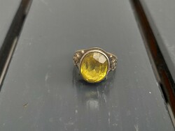 Silver citrine stone ring