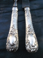 Antique, silver, marked, beautifully crafted knife/fork, cutlery. Flawless collector's item.