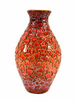 Zsolnay eozin shrink-glaze vase with shield seal