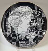 Hollóházi Saxon endre adria large wall plate / decorative plate - 31 cm -