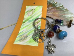 Chakra mineral key ring, bag decoration + bookmark base