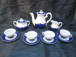 Zsolnay, pompadour, blue glaze, coffee set for 4, perfect.