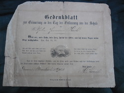 Antique, German-language, school souvenir card. In good condition for its age. Collector's item.