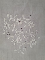 Brand new runner embroidered in white on white batiste fabric