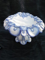 19th century Delft porcelain, offering, centerpiece. Large, marked, hand painted. Injured