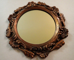 Vintage Art Nouveau Baroque Victorian Style Ornate Circular Wall Mirror Wall Mirror