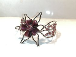 Purple flower bracelet (1117)