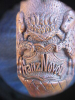 Franz novotny rosewood pipe, lion scene carving. Original, rare, collector's item.